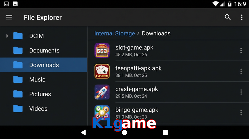 Main screen of K1game gameapk page for PK players